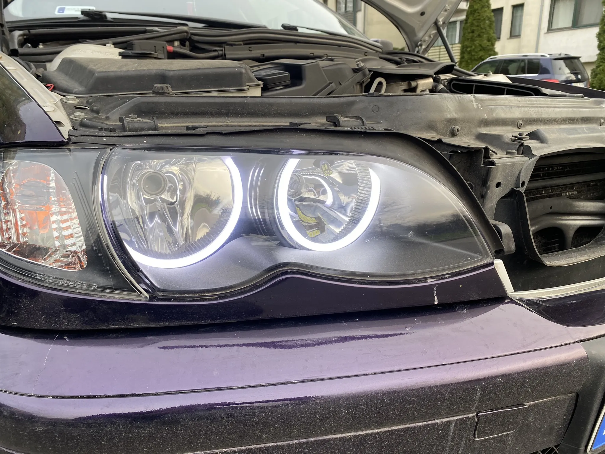 BMW E46 - Lámpakővédő fólia + Polír (Lila)
